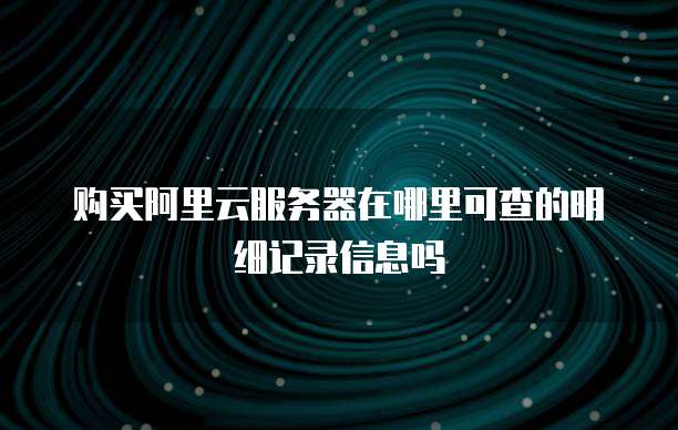 购买阿里云服务器在哪里可查的明细记录信息吗