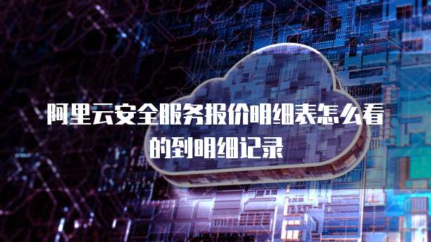 阿里云安全服务报价明细表怎么看的到明细记录