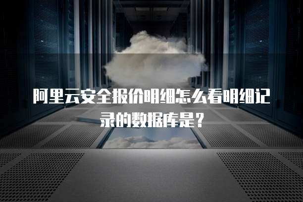 阿里云安全报价明细怎么看明细记录的数据库是?