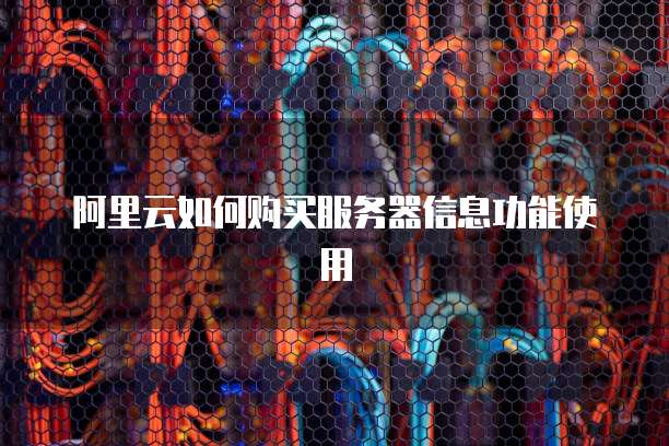 阿里云如何购买服务器信息功能使用