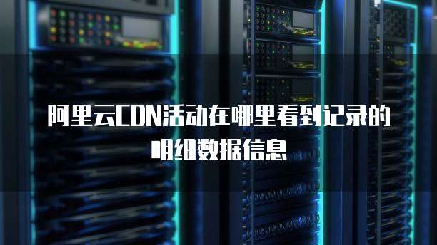 阿里云CDN活动在哪里看到记录的明细数据信息