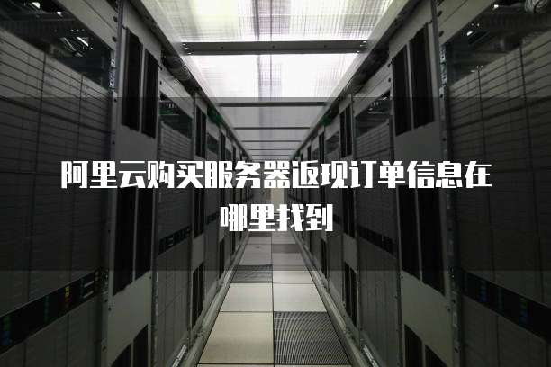 阿里云购买服务器返现订单信息在哪里找到