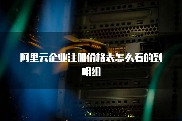 阿里云企业注册价格表怎么看的到明细