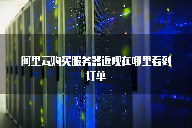 阿里云购买服务器返现在哪里看到订单