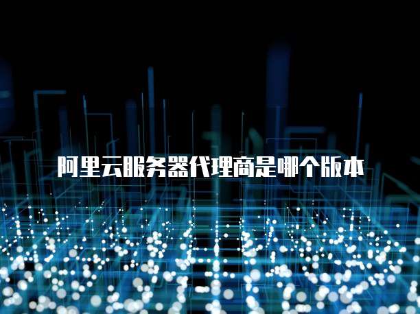 阿里云服务器代理商是哪个版本