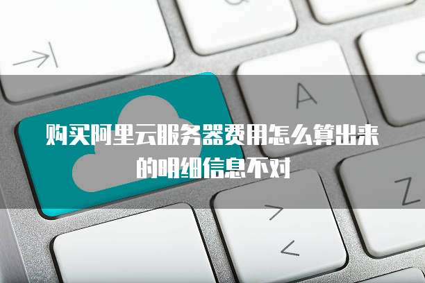 购买阿里云服务器费用怎么算出来的明细信息不对