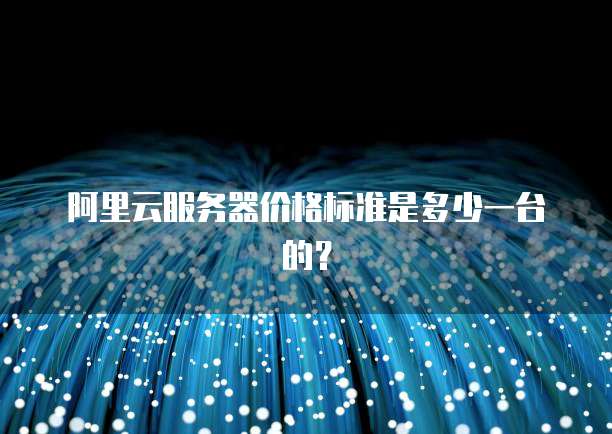 阿里云服务器价格标准是多少一台的?