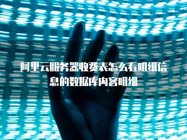 阿里云服务器收费表怎么看明细信息的数据库内容明细