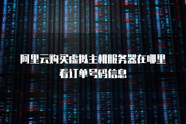 阿里云购买虚拟主机服务器在哪里看订单号码信息