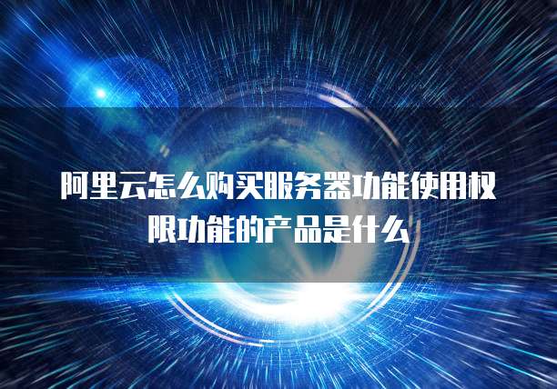 阿里云怎么购买服务器功能使用权限功能的产品是什么