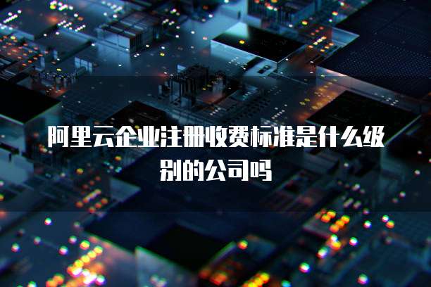 阿里云企业注册收费标准是什么级别的公司吗