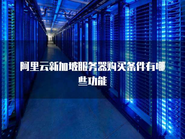 阿里云新加坡服务器购买条件有哪些功能