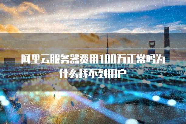 阿里云服务器费用100万正常吗为什么找不到用户