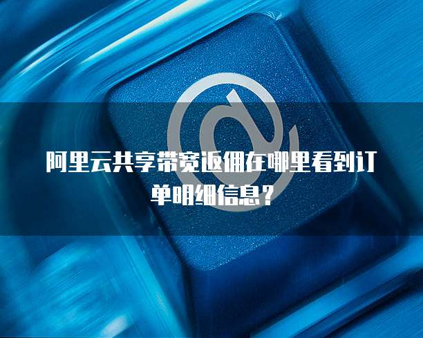 阿里云共享带宽返佣在哪里看到订单明细信息?