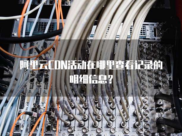 阿里云CDN活动在哪里查看记录的明细信息?