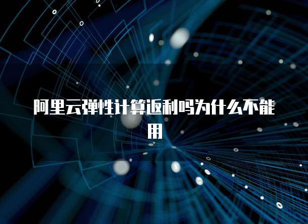 阿里云弹性计算返利吗为什么不能用