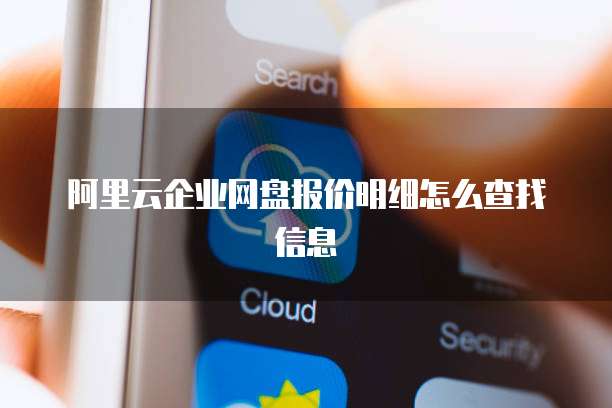 阿里云企业网盘报价明细怎么查找信息