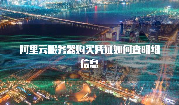 阿里云服务器购买凭证如何查明细信息
