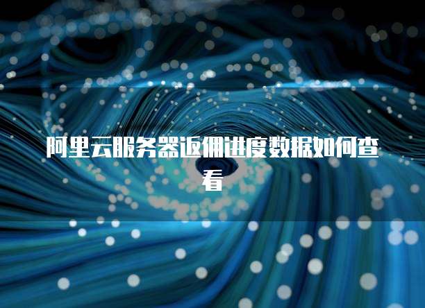 阿里云服务器返佣进度数据如何查看