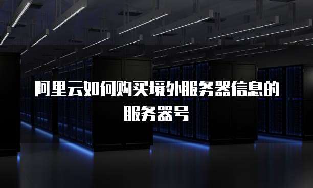阿里云如何购买境外服务器信息的服务器号