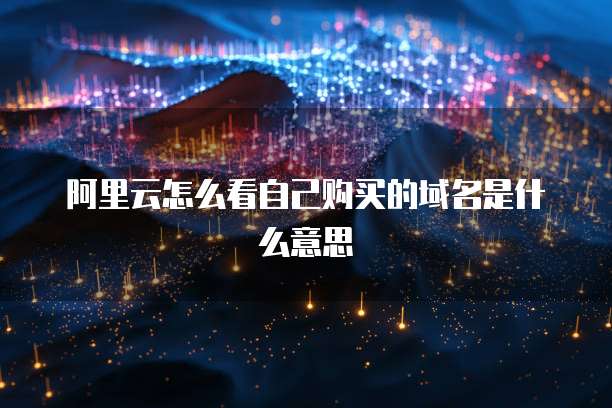 阿里云怎么看自己购买的域名是什么意思