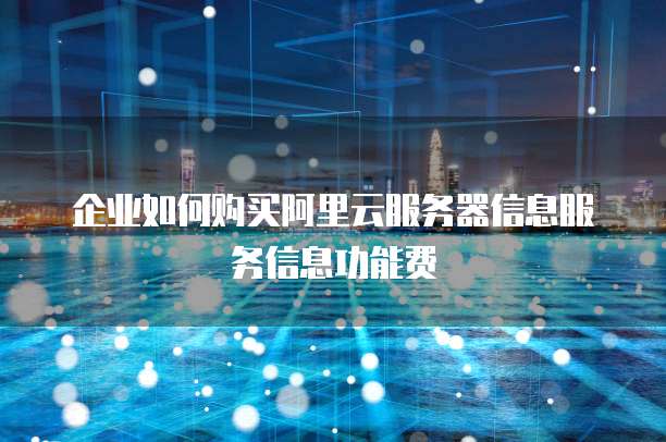 企业如何购买阿里云服务器信息服务信息功能费