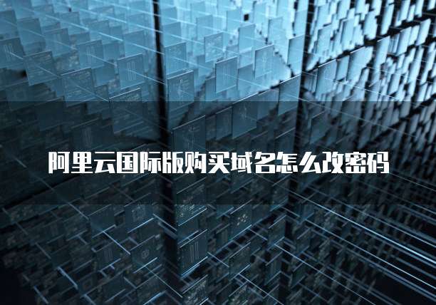 阿里云国际版购买域名怎么改密码