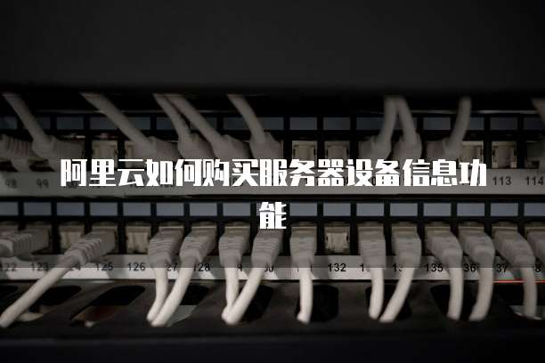 阿里云如何购买服务器设备信息功能