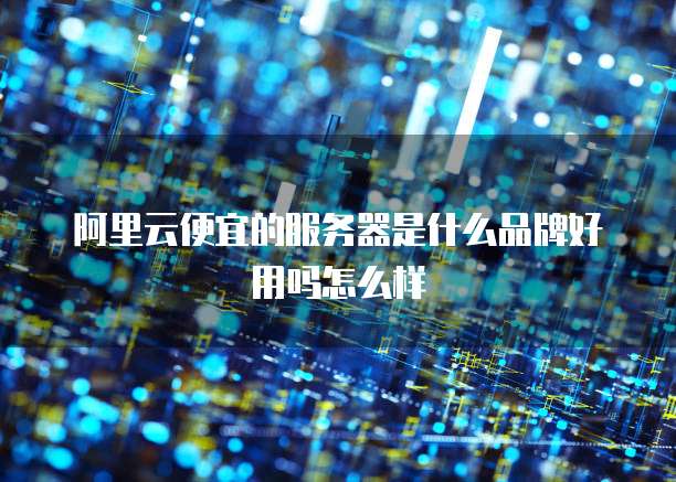 阿里云便宜的服务器是什么品牌好用吗怎么样