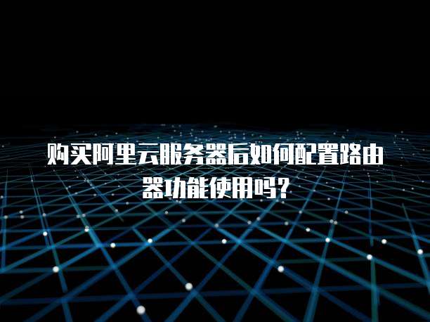 购买阿里云服务器后如何配置路由器功能使用吗?