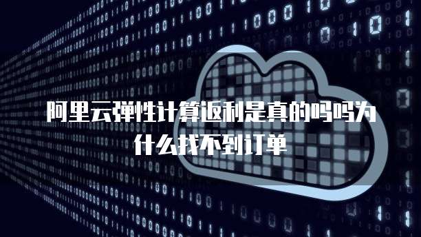阿里云弹性计算返利是真的吗吗为什么找不到订单