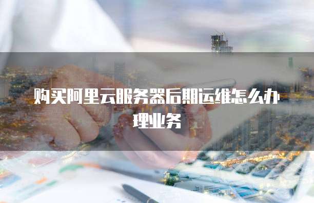 购买阿里云服务器后期运维怎么办理业务