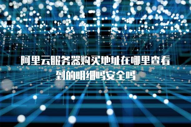 阿里云服务器购买地址在哪里查看到的明细吗安全吗