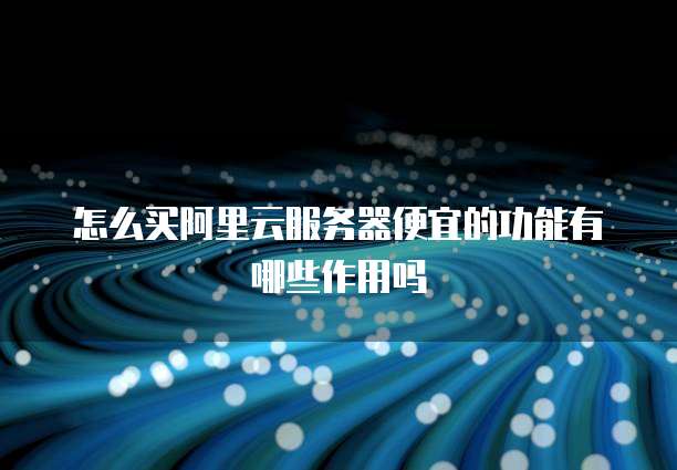 怎么买阿里云服务器便宜的功能有哪些作用吗