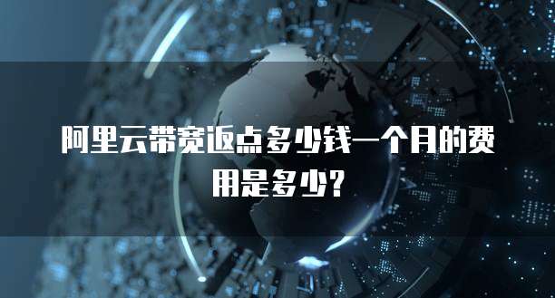 阿里云带宽返点多少钱一个月的费用是多少?