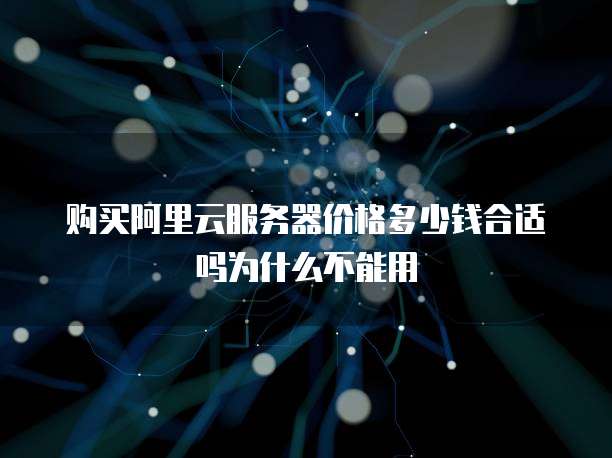 购买阿里云服务器价格多少钱合适吗为什么不能用