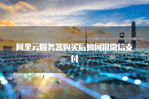 阿里云服务器购买后如何用微信支付