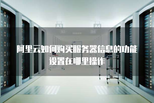 阿里云如何购买服务器信息的功能设置在哪里操作