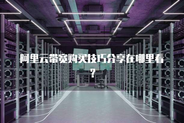 阿里云带宽购买技巧分享在哪里看?