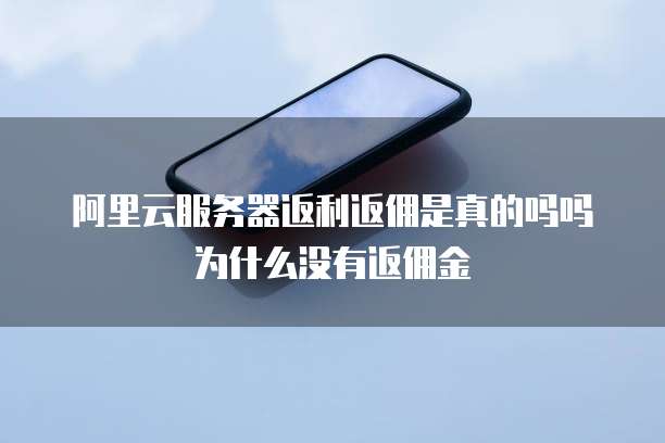 阿里云服务器返利返佣是真的吗吗为什么没有返佣金