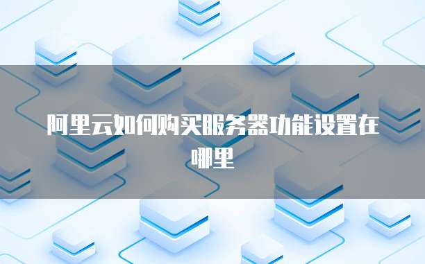 阿里云如何购买服务器功能设置在哪里