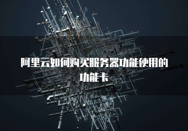 阿里云如何购买服务器功能使用的功能卡