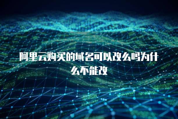 阿里云购买的域名可以改么吗为什么不能改