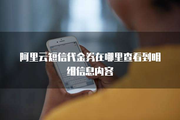 阿里云短信代金券在哪里查看到明细信息内容