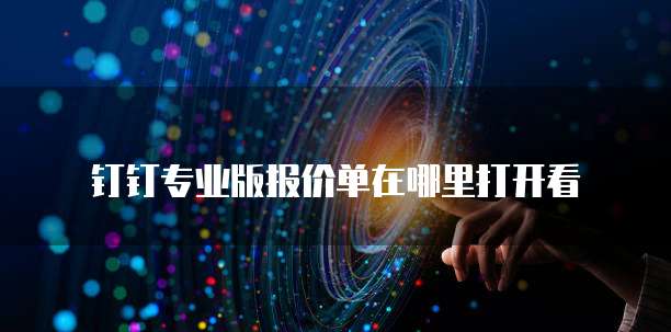 钉钉专业版报价单在哪里打开看