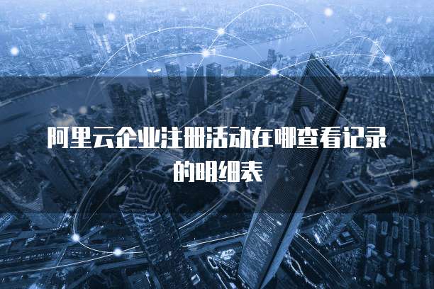阿里云企业注册活动在哪查看记录的明细表