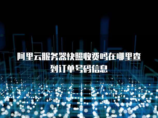 阿里云服务器快照收费吗在哪里查到订单号码信息