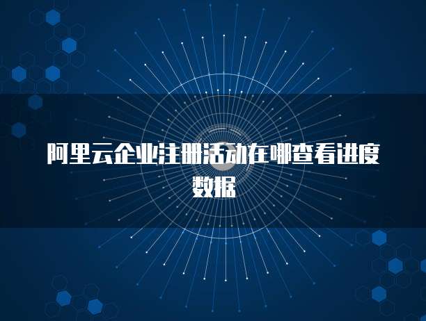阿里云企业注册活动在哪查看进度数据