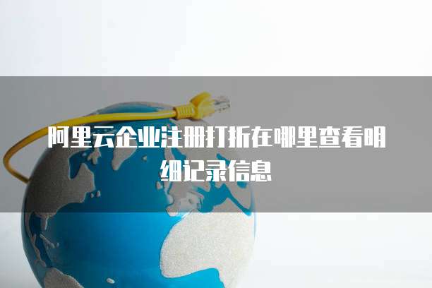阿里云企业注册打折在哪里查看明细记录信息