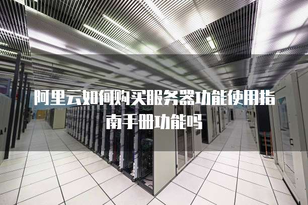 阿里云如何购买服务器功能使用指南手册功能吗
